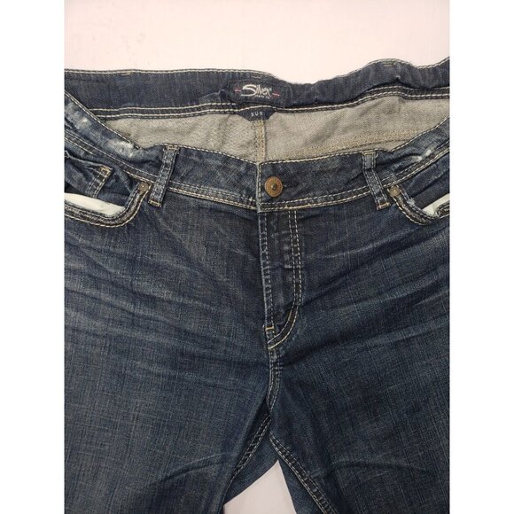 Silver Jeans Co. Womens Suki Ankle Slim Distressed Denim Blue Jeans Size 20 L27 - Picture 6 of 14